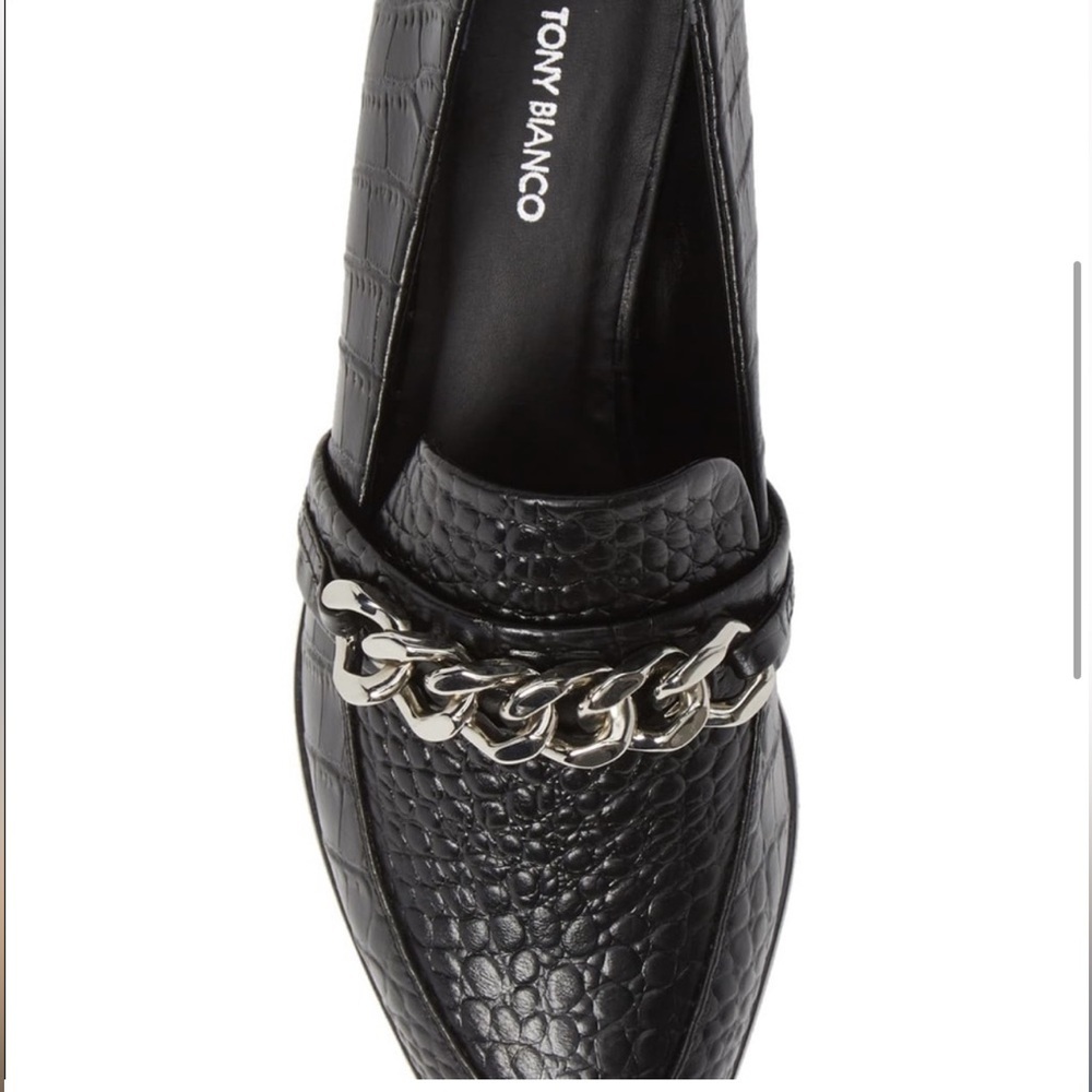 Tony Bianco Molly croc embossed chain loafers - Picture 6 of 13